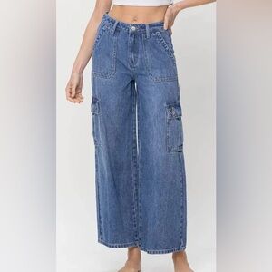Stylish Blue Wide Leg Jeans for Women